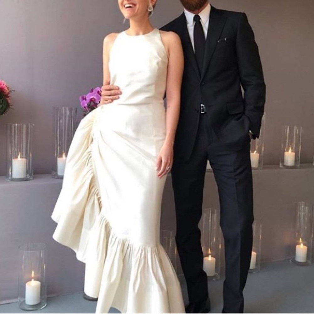 Rosie Assoulin Whoopsy Daisy Wedding Dress Ruffle Skirt Silk Faille